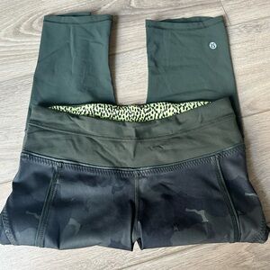 lululemon athletica Green and Black Leggings